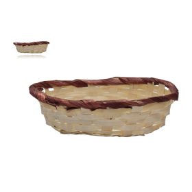 KOSÁR BAMBUSZ NATÚR SZÍNES PEREMŰ 8-2403 20X12X5CM 1DB