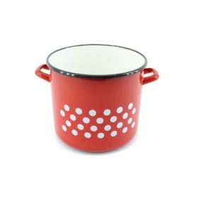 FAZÉK ZOMÁNCOZOTT PIROS DEKOR 21CM 6L 1DB